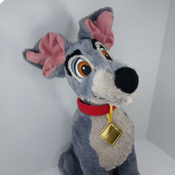Disney Store Original Plush Tramp Dog Stuffed Animal Lady and the Tramp Gray 17" - Picture 3 of 12